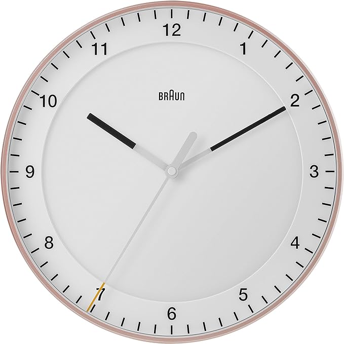 Braun Classic Large Wall Clock with Silent Sweep Movement, Easy To Read - BC17PW