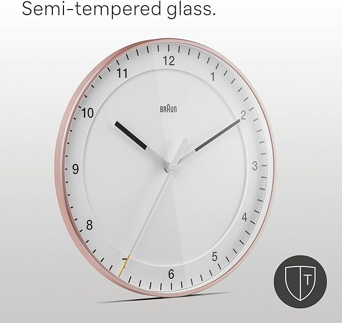 Braun Classic Large Wall Clock with Silent Sweep Movement, Easy To Read - BC17PW