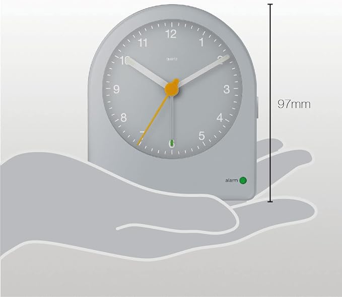 Braun Classic Clock with Snooze and Continuous Backlight, Crescendo Beep in Grey - BC22G