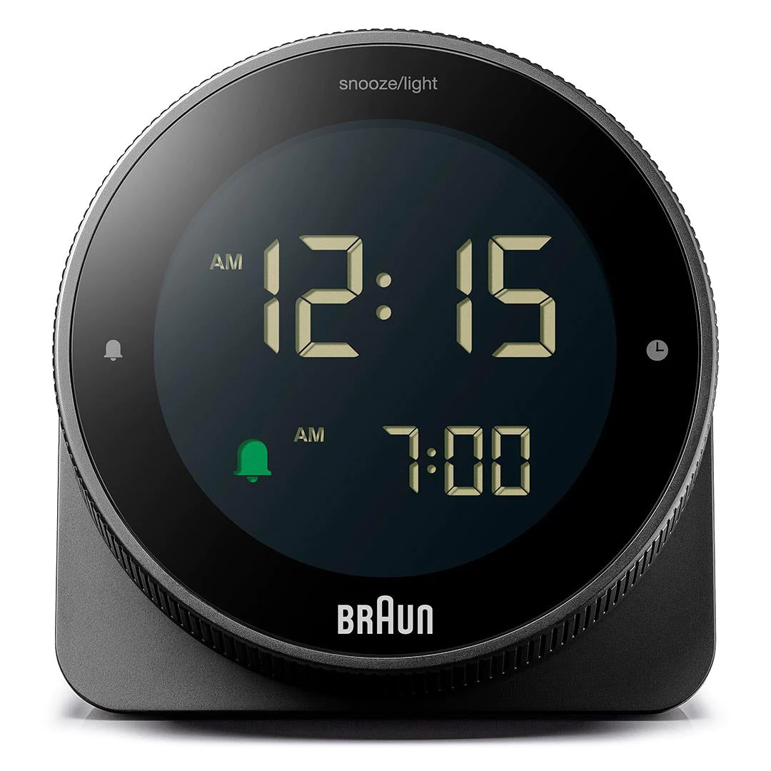 Braun Digital Clock with Snooze, Rotating bezel for quick time setting - BC24B