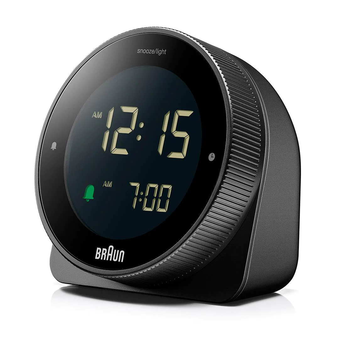 Braun Digital Clock with Snooze, Rotating bezel for quick time setting - BC24B