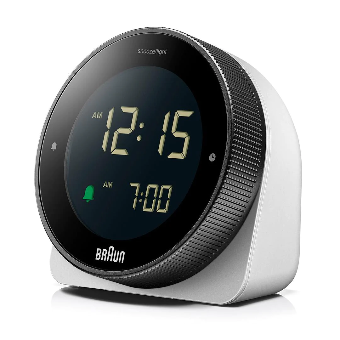 Braun Digital Clock with Snooze,Rotating bezel for quick time setting - BC24W
