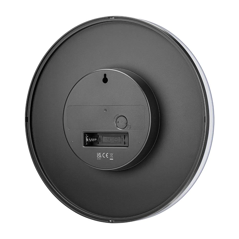 Braun Classic Wall Clock with Silent Sweeping Easy to Read, 23cm Diameter in Black - BC26B