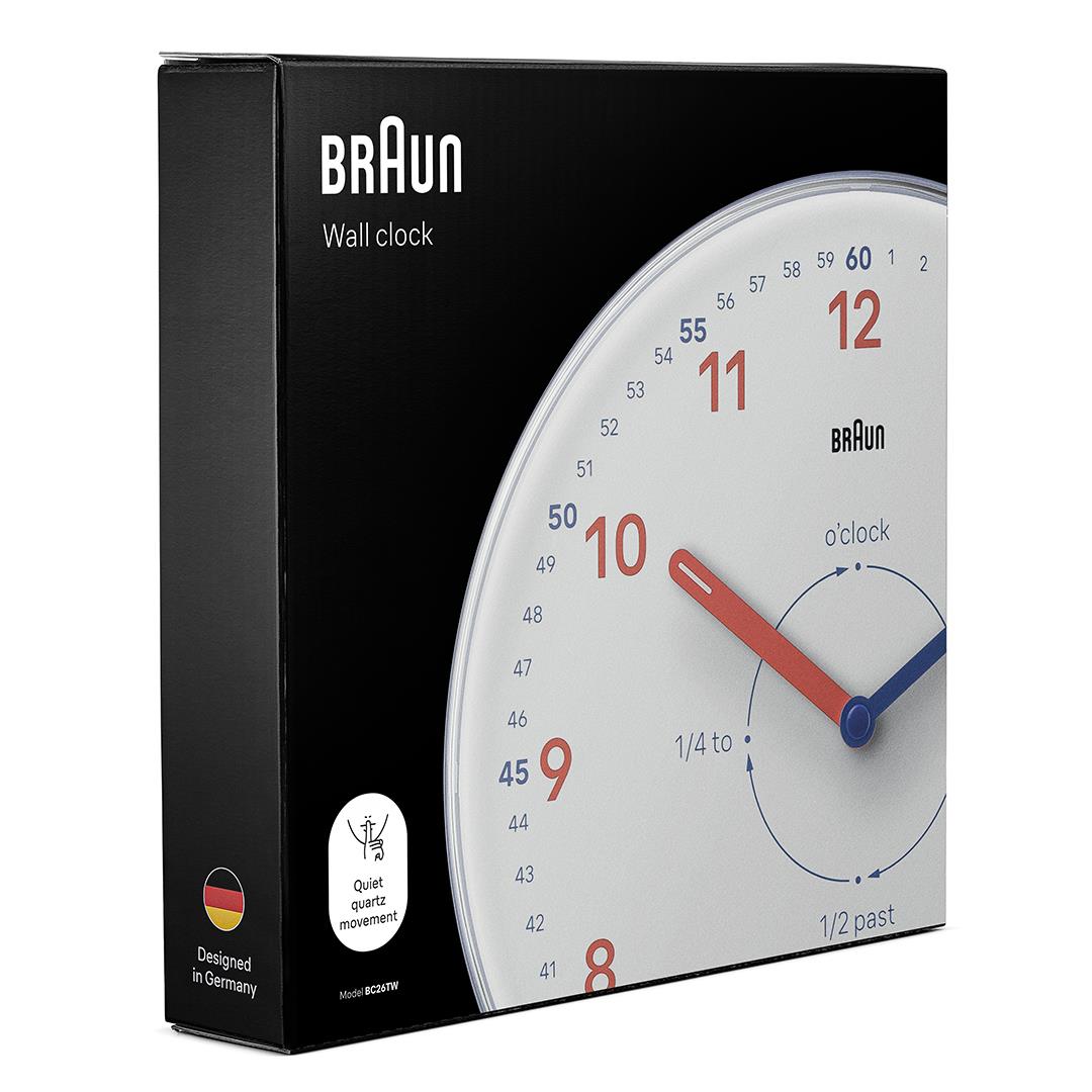 BC26TW Braun time teachers wall clock - white