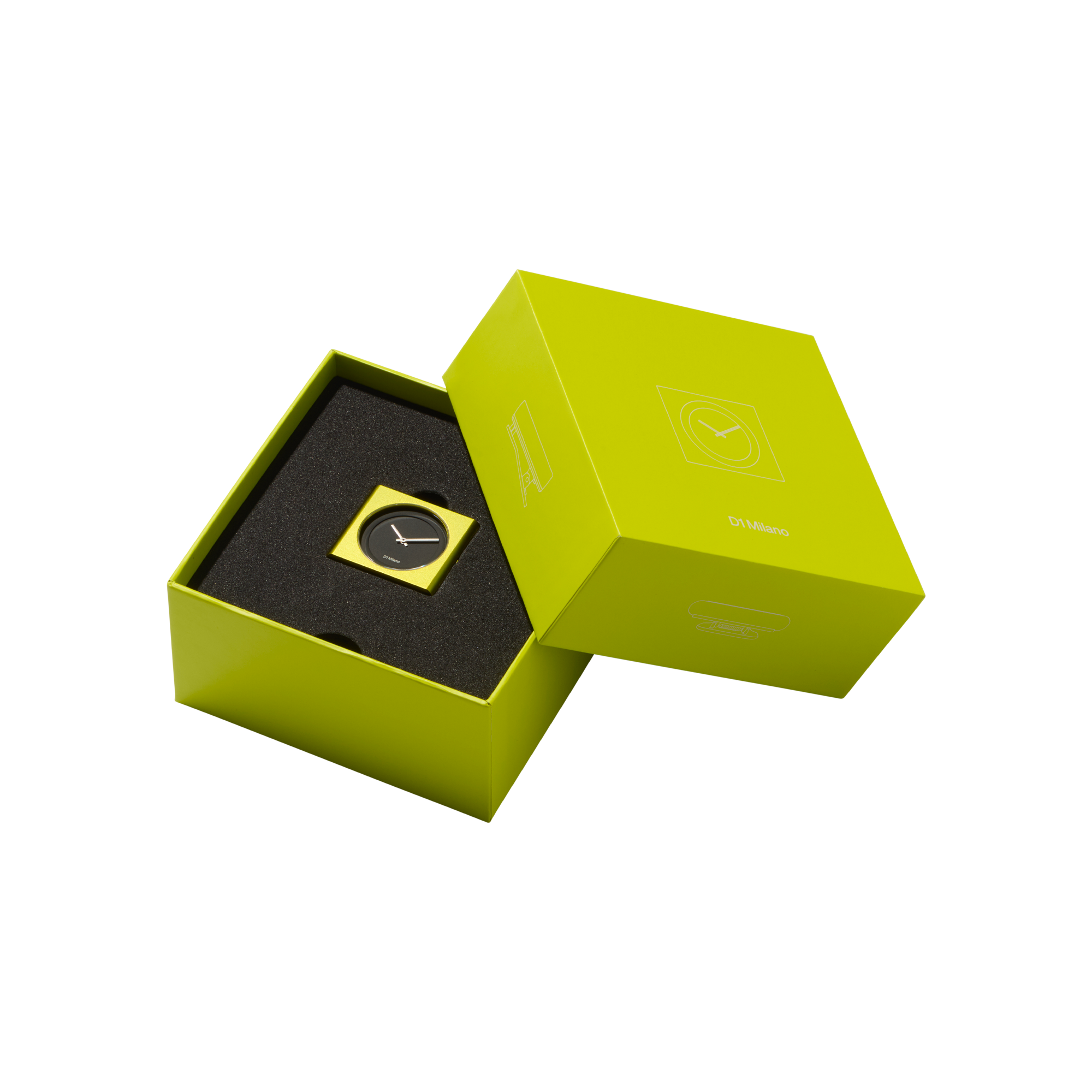 D1 Milano Block Green Aluminum Case Unisex Watch - BLXU03