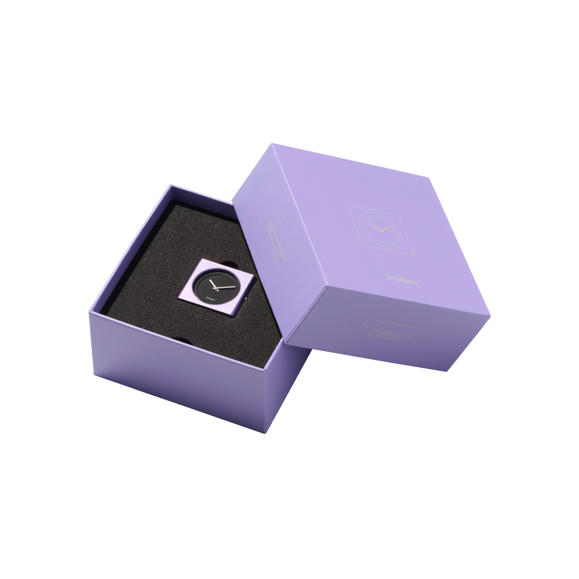 D1 Milano Block Purple Aluminum Case Unisex Watch - BLXU05