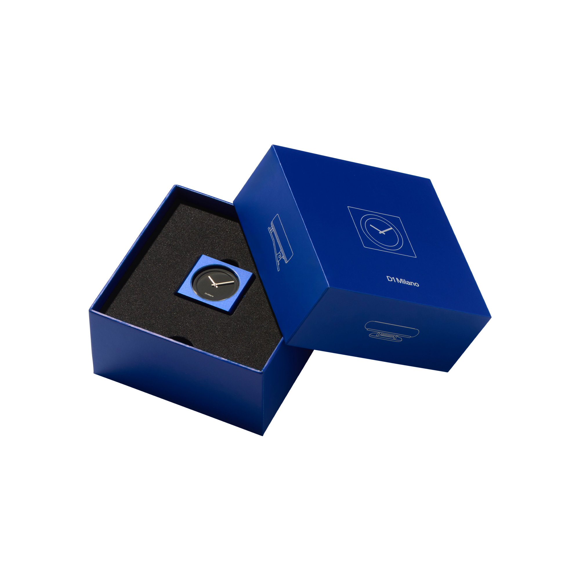 D1 Milano Block Blue Aluminum Case Unisex Watch - BLXU07