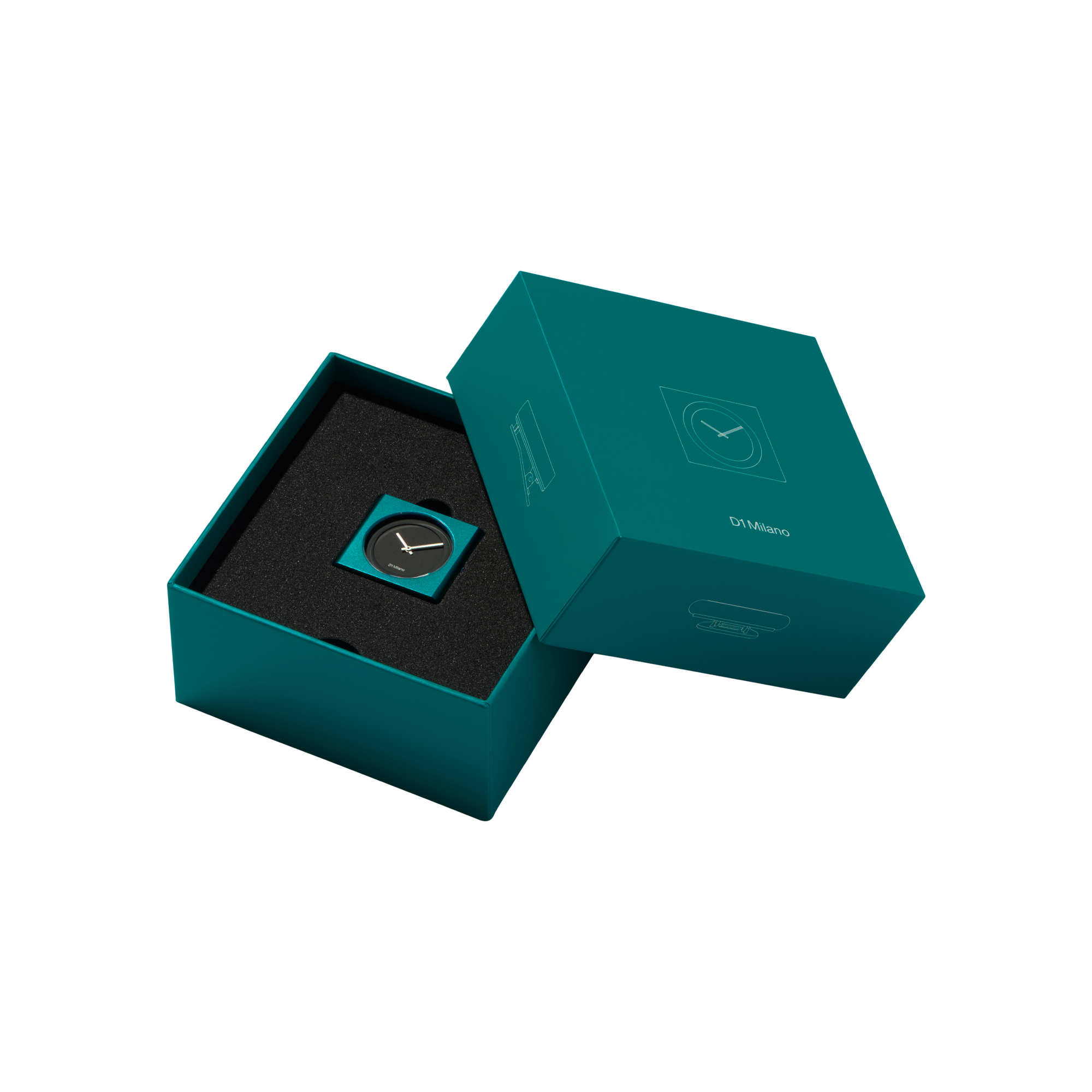 D1 Milano Block Green Aluminum Case Unisex Watch - BLXU08