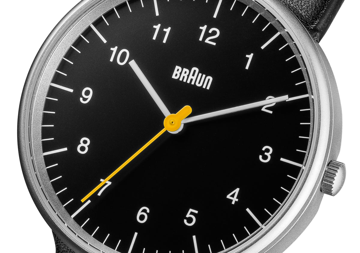 Braun Quartz Classic Watch with Black Leather Strap - BN0021BKBKG