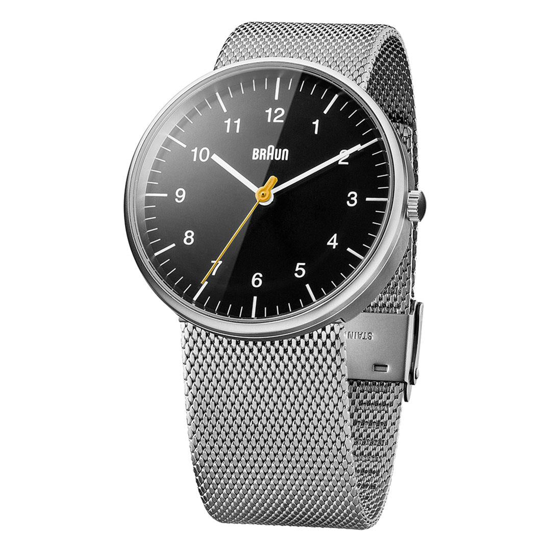 Braun Quartz Classic Watch with Stainless Steel Mesh Bracelet - BN0021BKSLMHG