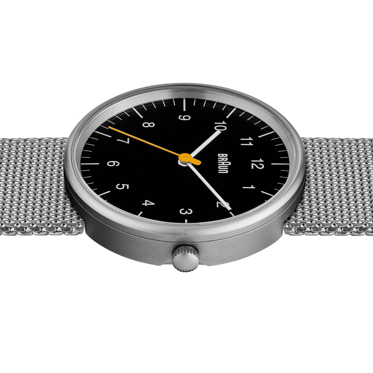 Braun Quartz Classic Watch with Stainless Steel Mesh Bracelet - BN0021BKSLMHG