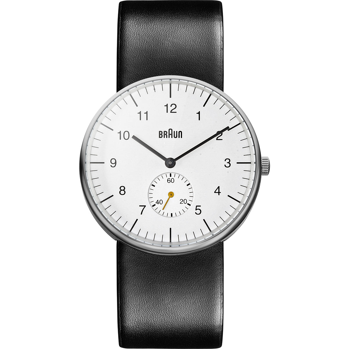 Braun Quartz Classic Watch with Black Leather Strap - BN0024WHBKG
