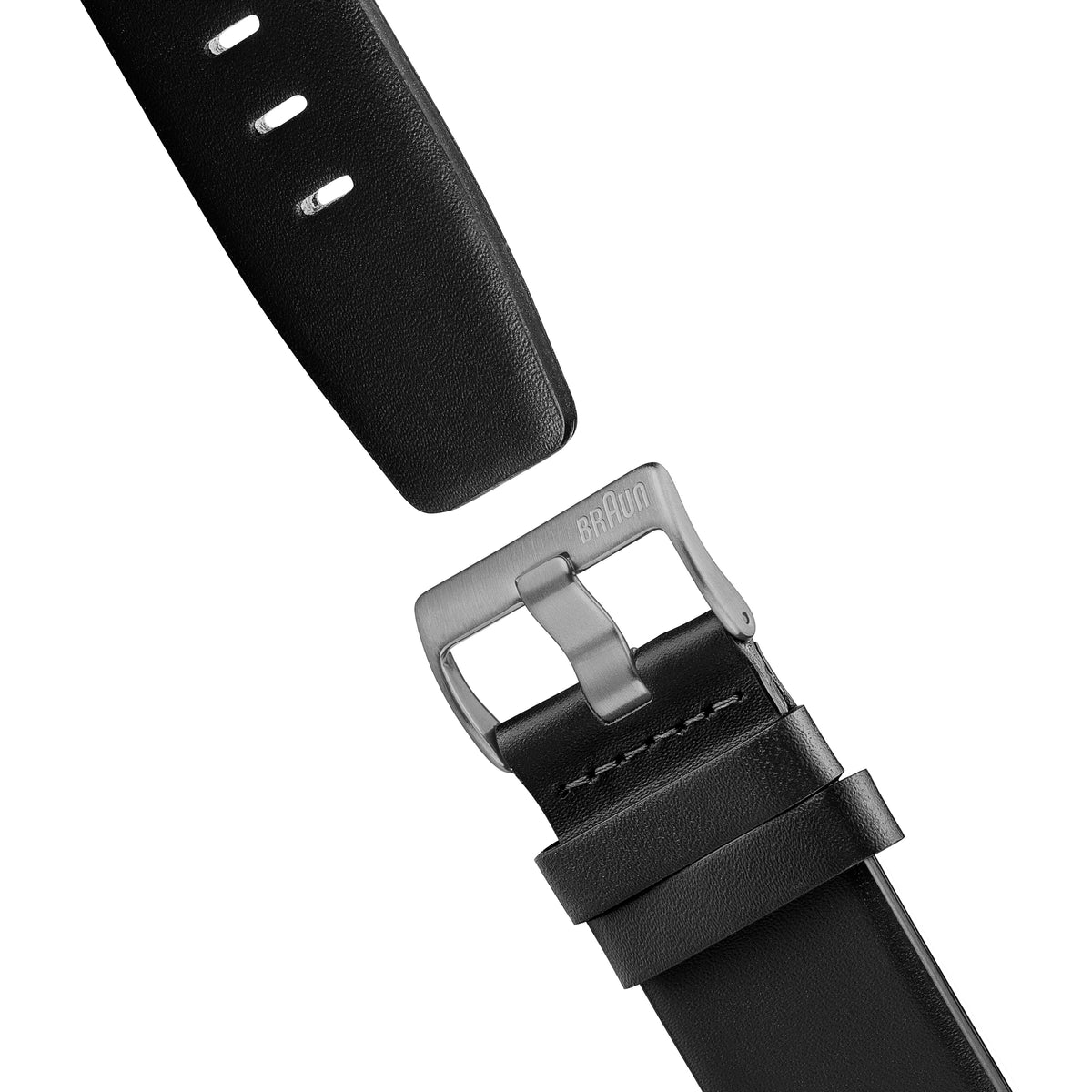 Braun Quartz Classic Watch with Black Leather Strap - BN0024WHBKG