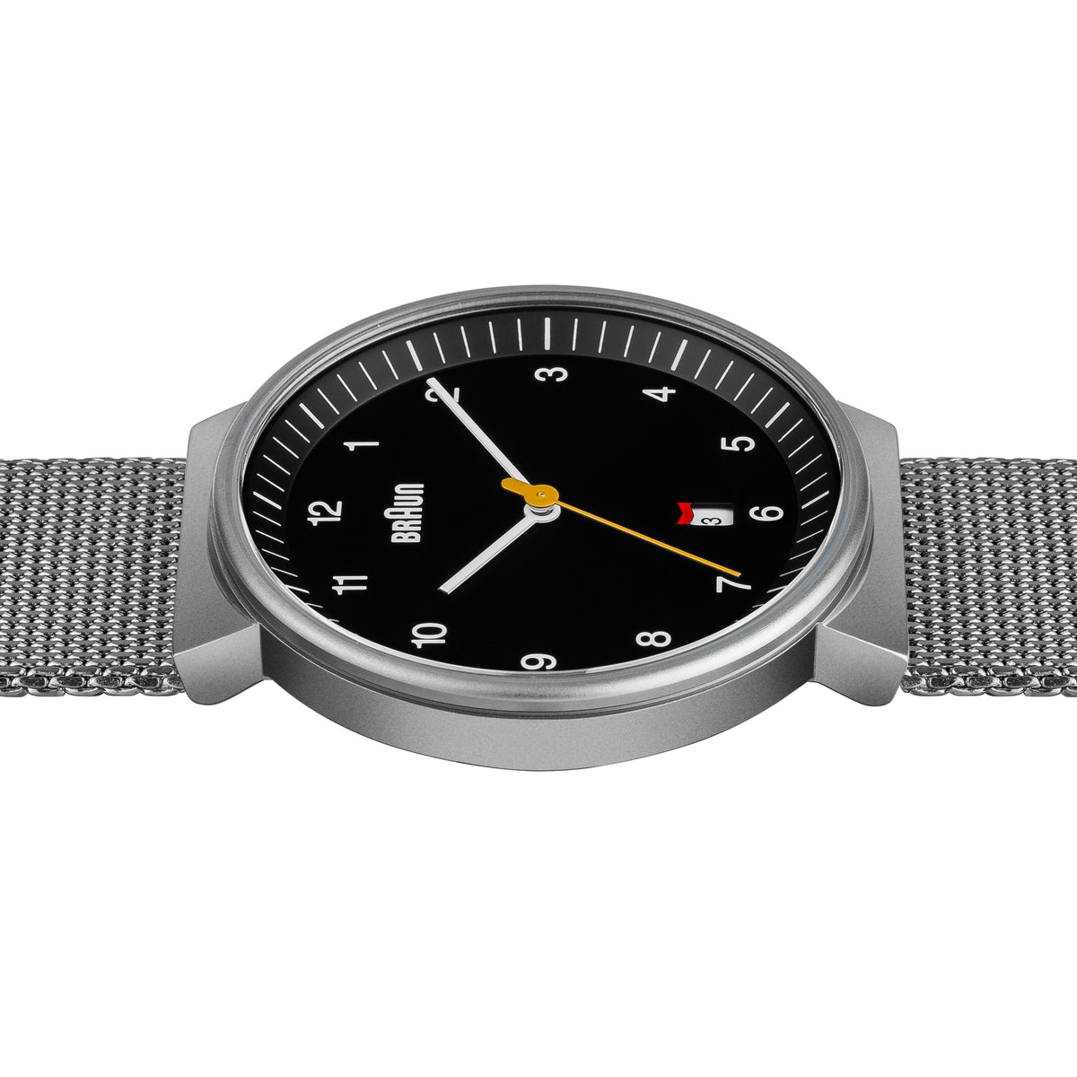 Braun Quartz Classic Watch with Black Dial Stainless Steel Strap - BN0032BKSLMHG