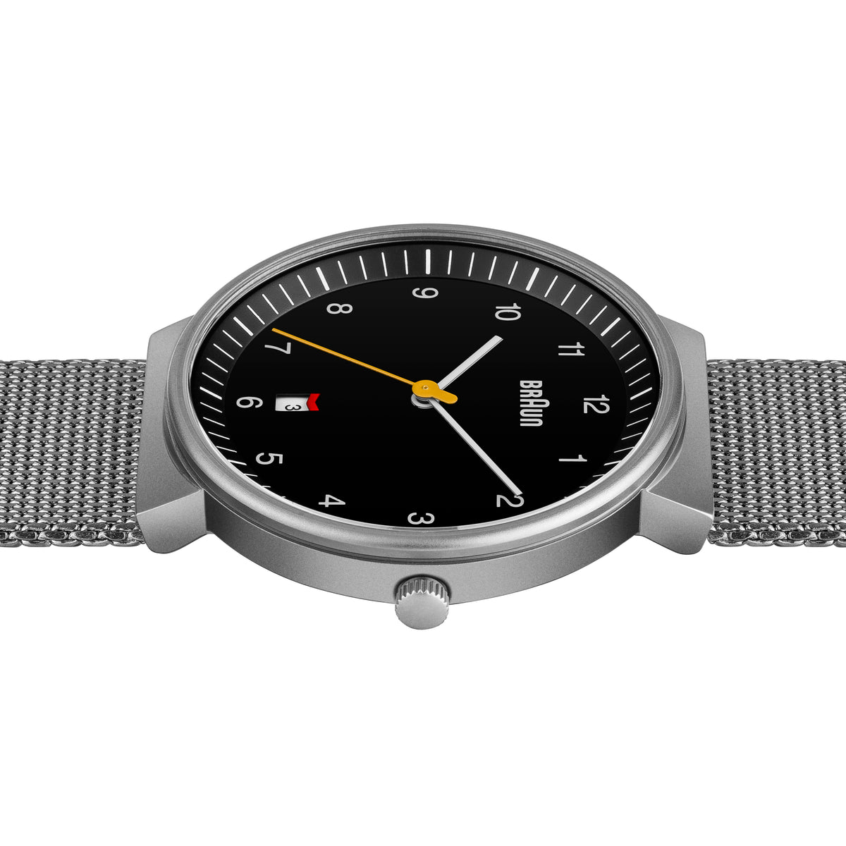 Braun Quartz Classic Watch with Black Dial Stainless Steel Strap - BN0032BKSLMHG