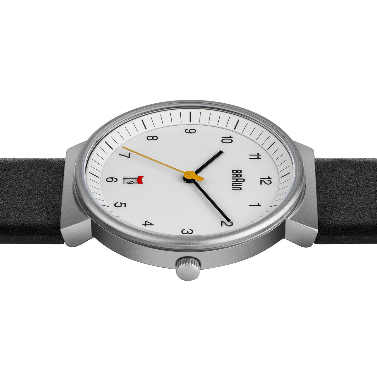 Braun Quartz Classic Watch with Black Leather Strap - BN0032WHBKG