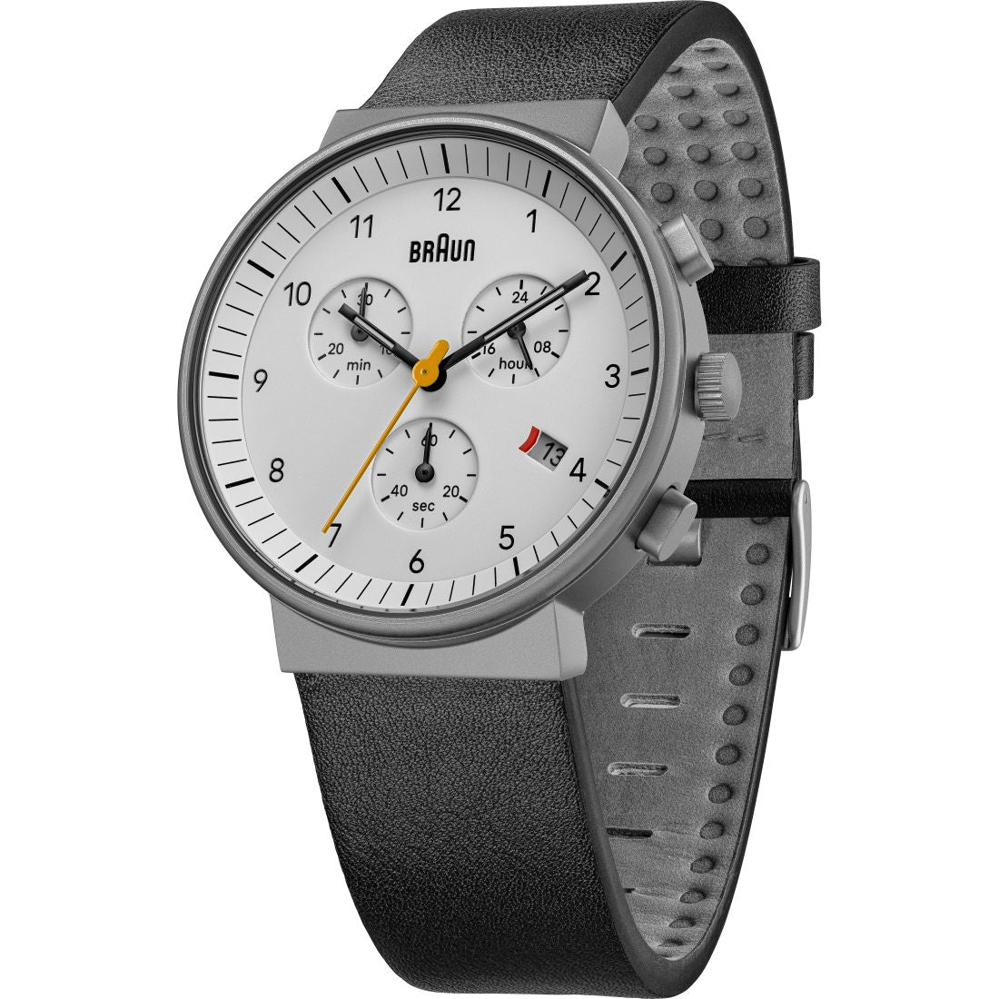Braun Quartz Classic Watch with Black Leather Strap - BN0035BWHBKG