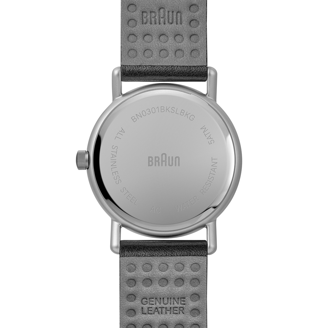 Braun Solar Quartz Watch with Black Dial and Black Leather Strap - BN0301BKSLBKG