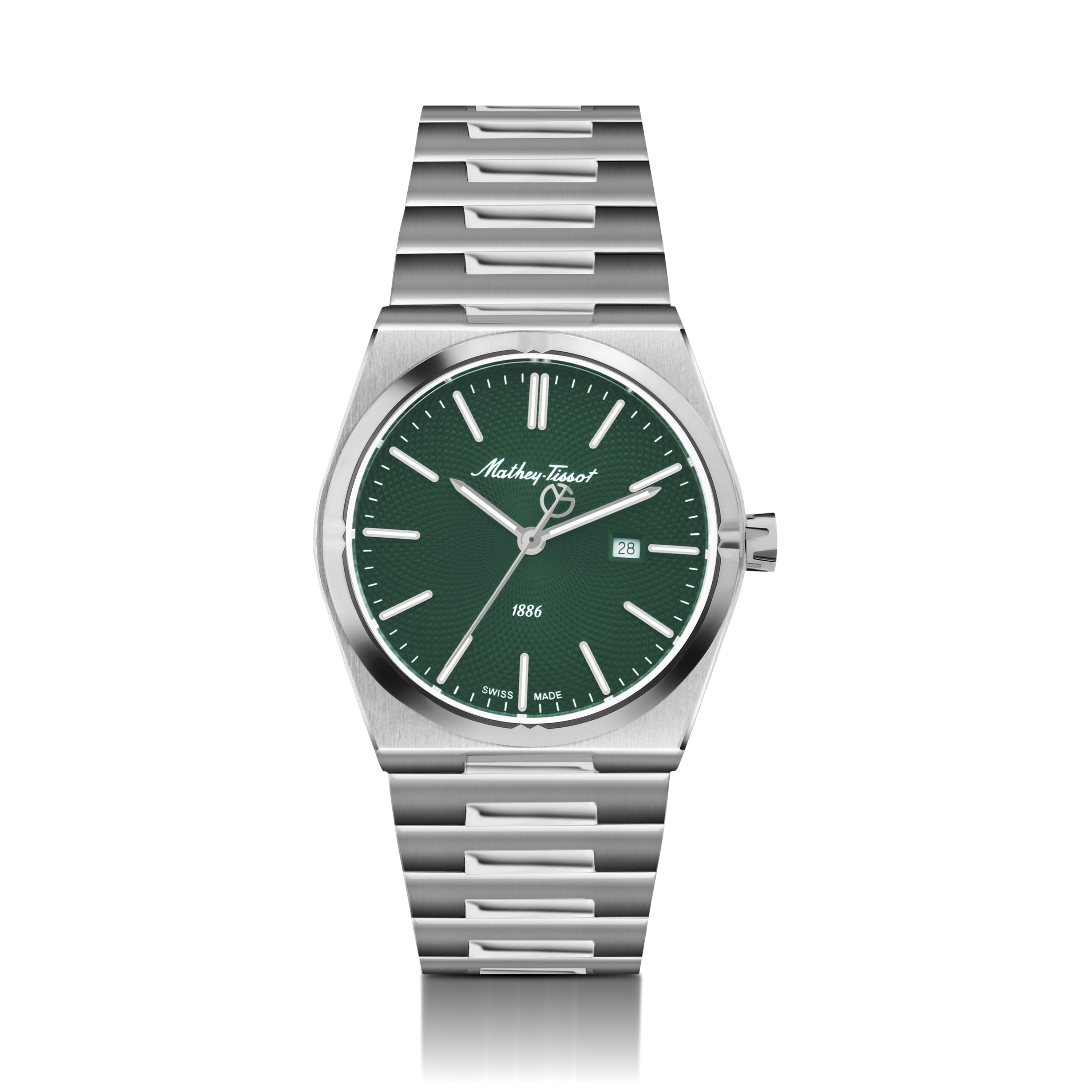 Mathey-Tissot Swiss Made Zeus Stainless Steel Green Dial Quartz Ladies Watch - D118AV