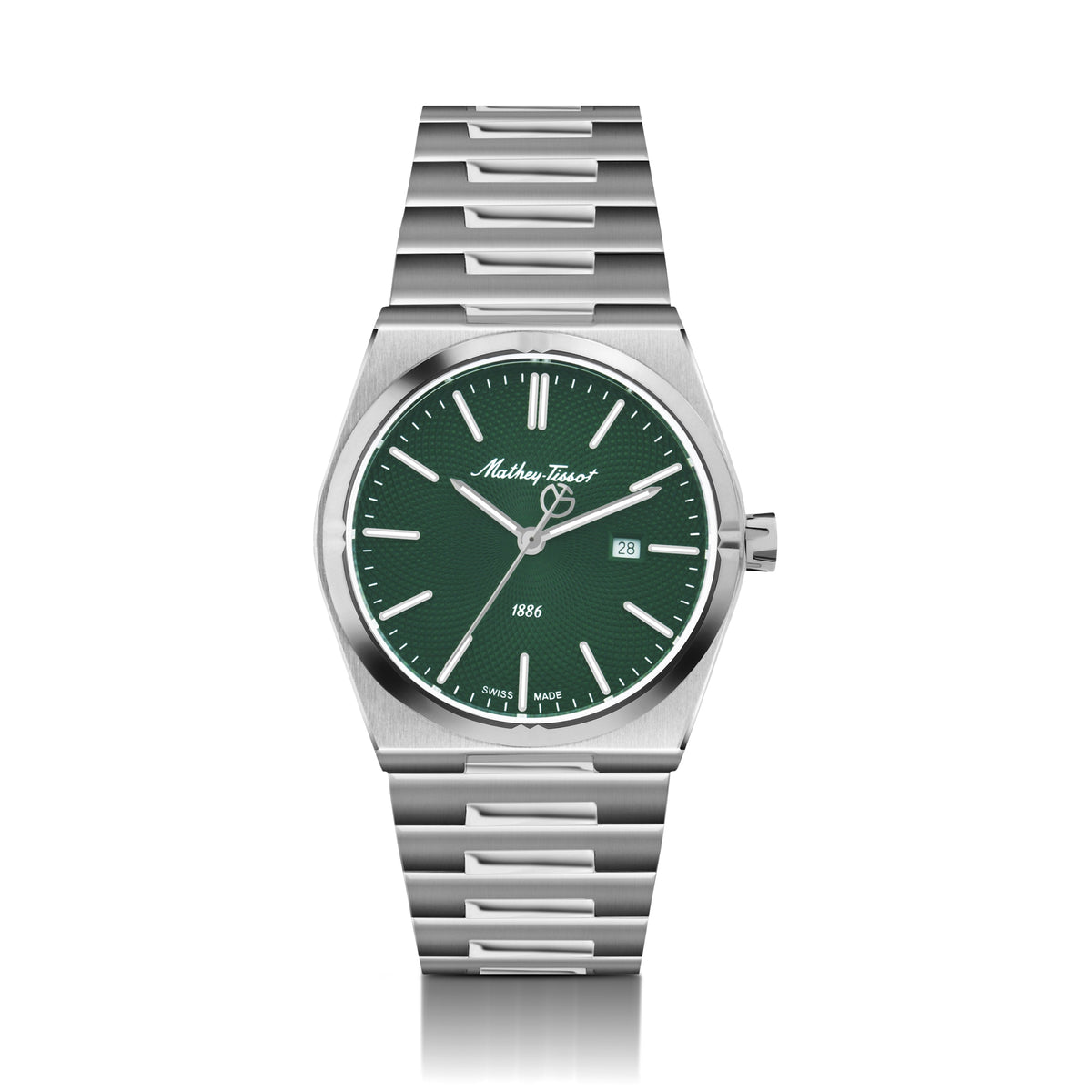 Mathey-Tissot Swiss Made Zeus Stainless Steel Green Dial Quartz Ladies Watch - D118AV