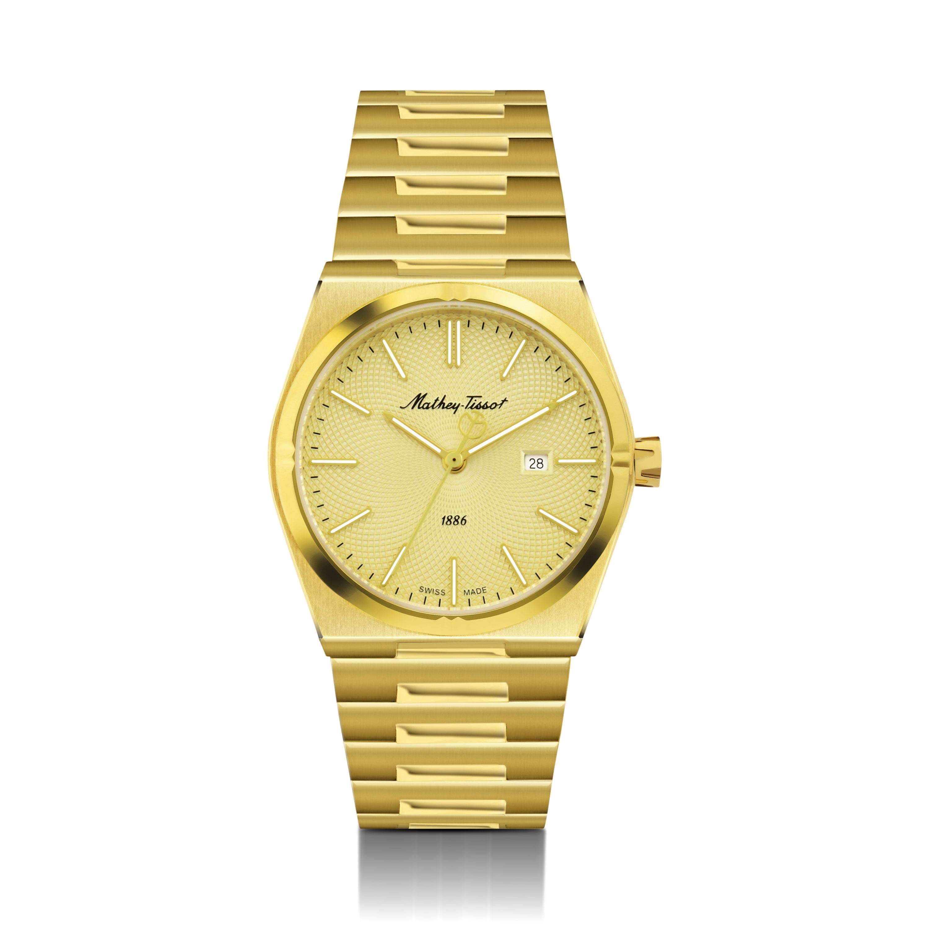 Mathey-Tissot Swiss Made Zeus Gold Tone Stainless Steel Champagne Dial Quartz Ladies Watch - D118PD