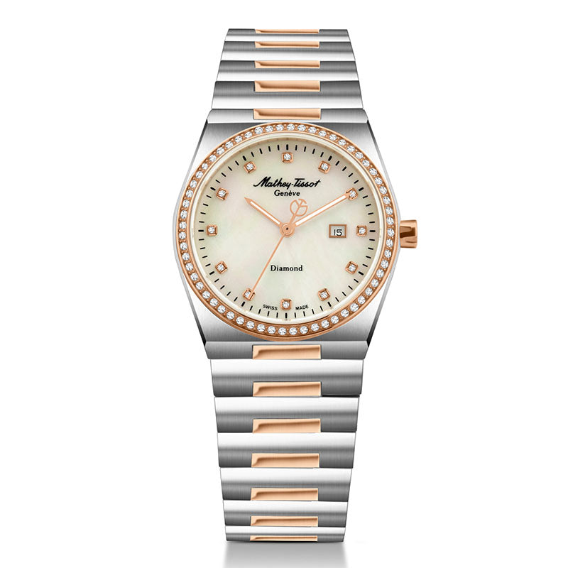 Mathey-Tissot Swiss Made White Dial Analog Watch For Women - D118SBI