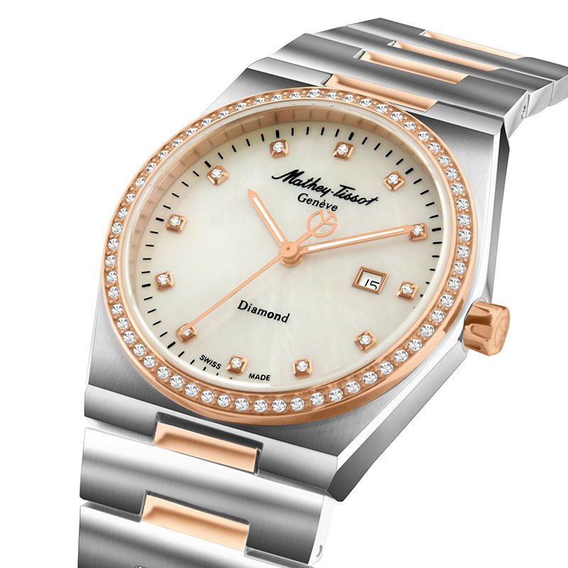 Mathey-Tissot Swiss Made White Dial Analog Watch For Women - D118SBI