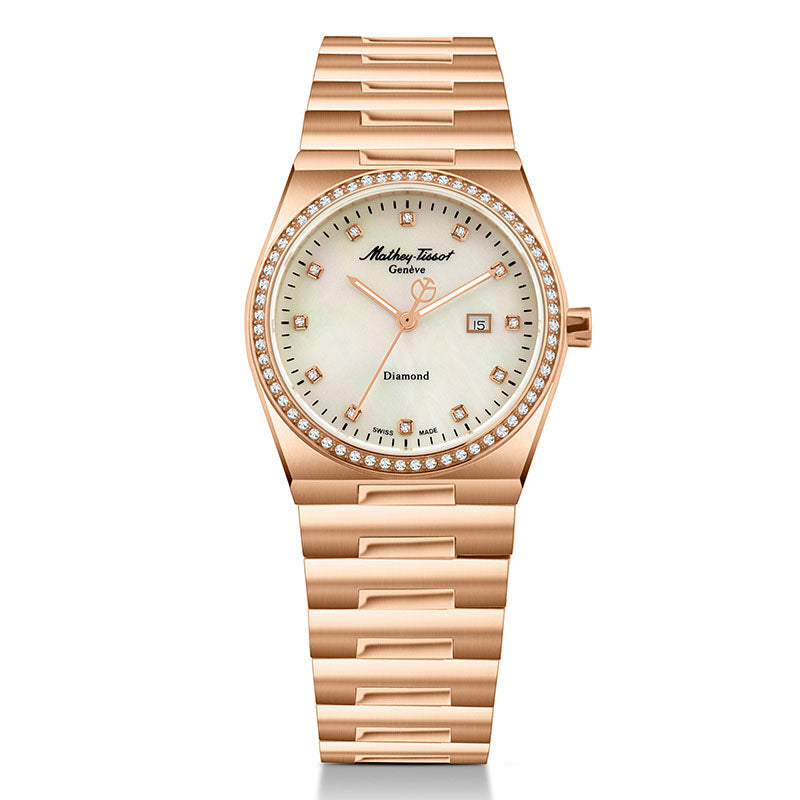 Mathey-Tissot Swiss Made White Dial Analog Watch For Women - D118SPI