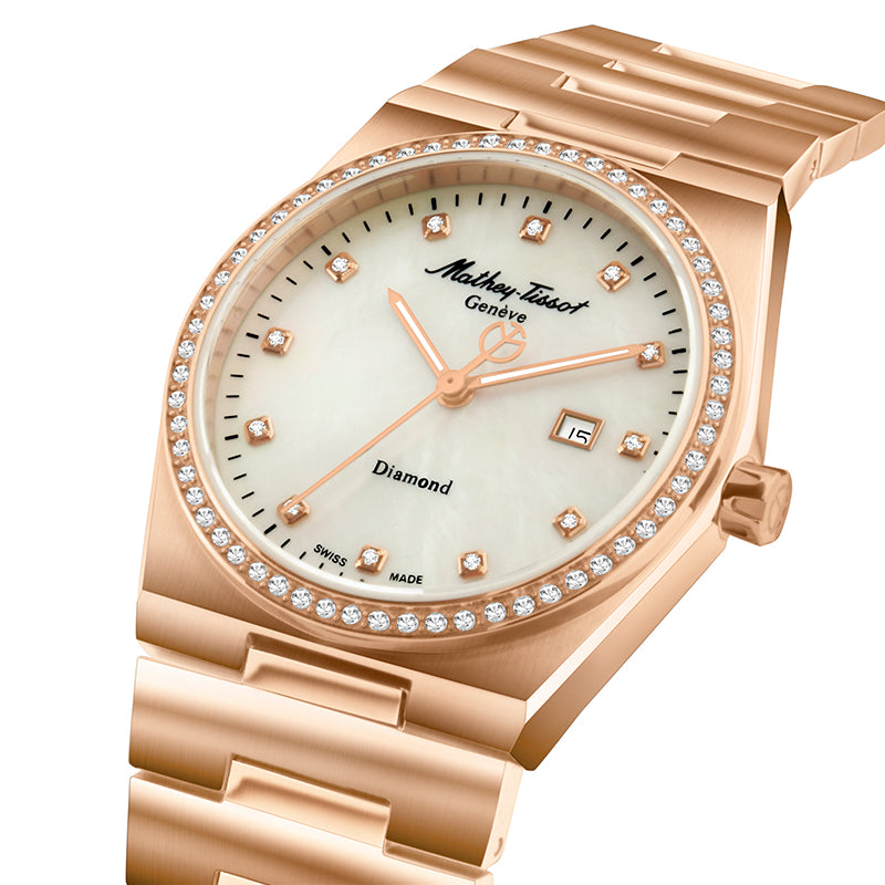 Mathey-Tissot Swiss Made White Dial Analog Watch For Women - D118SPI
