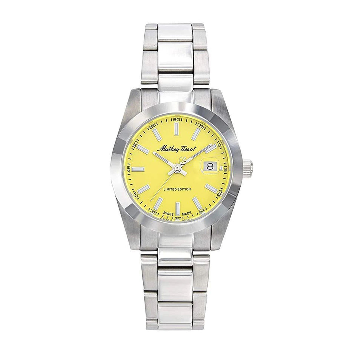 Mathey-Tissot Swiss Made Mathy Sunray Quartz Yellow Dial Ladies Watch - D451J