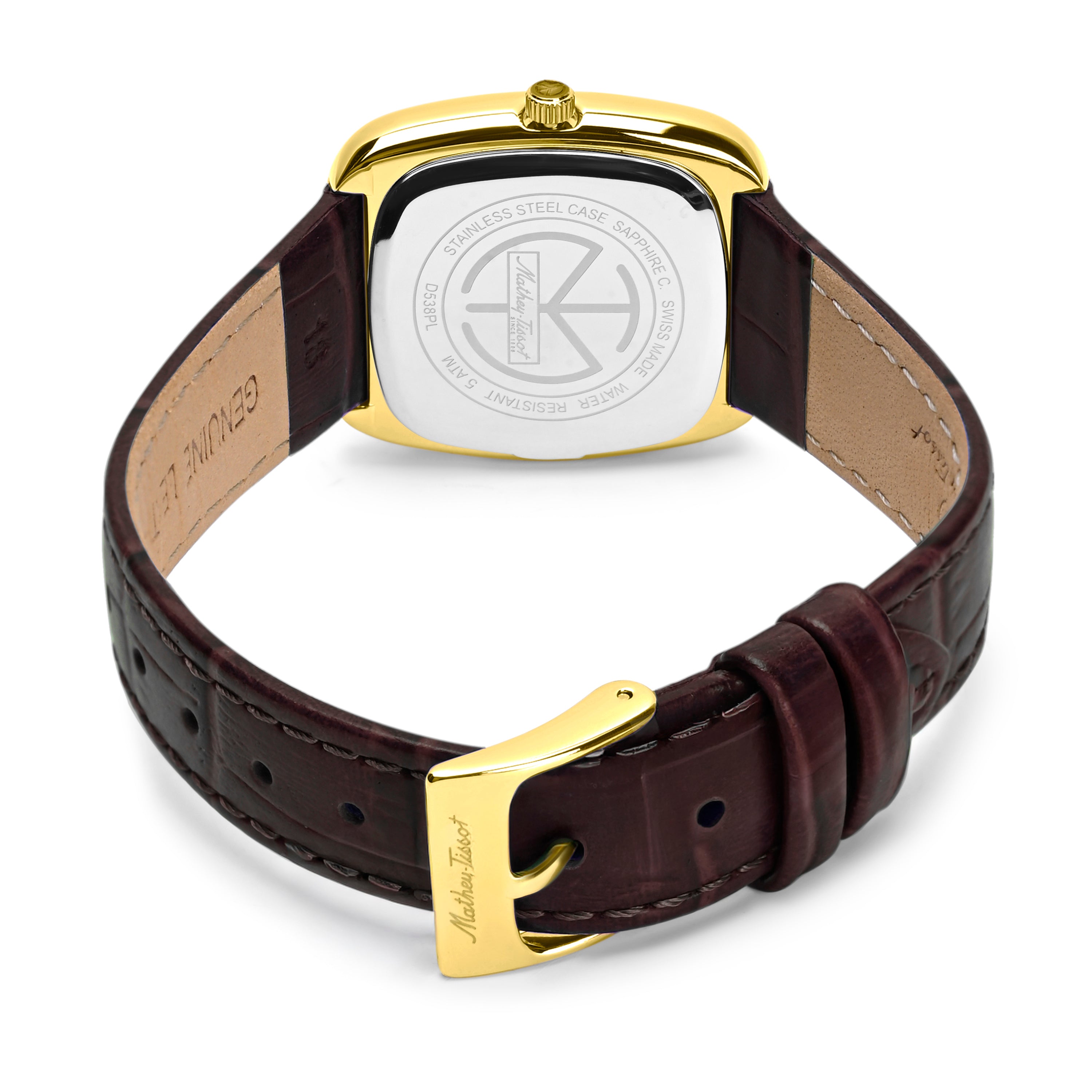 Mathey-Tissot Swiss Made Miss Quartz Ronda 762 Movement Brown Dial Analog Watch For Ladies - D538PLM