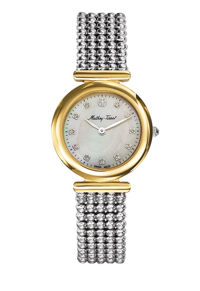 Mathey-Tissot Swiss Made Quartz White Dial Analog Watch For Women :-D539BI