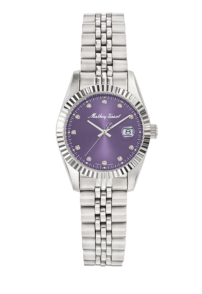 Mathey-Tissot Swiss Made Purple Dial Analog Watch For Women - D710APU