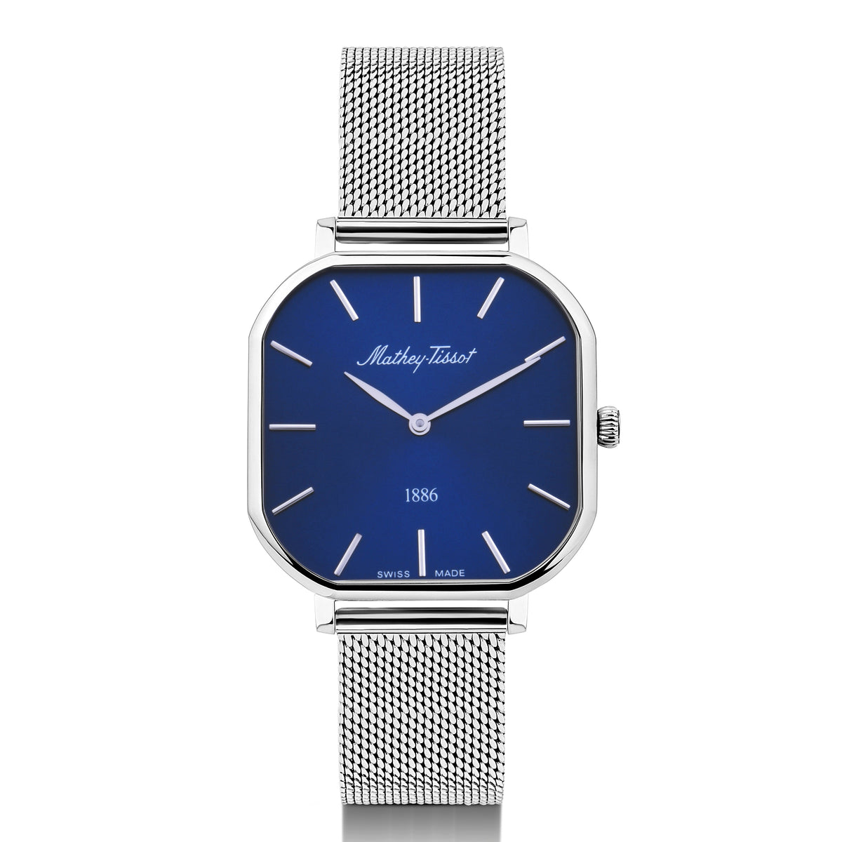 Mathey-Tissot Swiss Made Monsoon Square Quartz Blue Dial Ladies Watch - D7917ABU