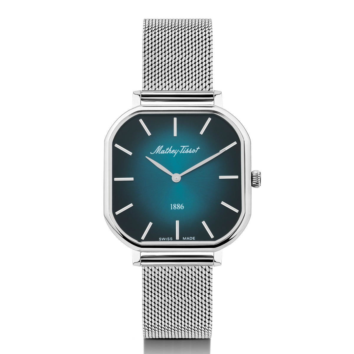 Mathey-Tissot Swiss Made Monsoon Square Quartz Green Dial Ladies Watch - D7917AV