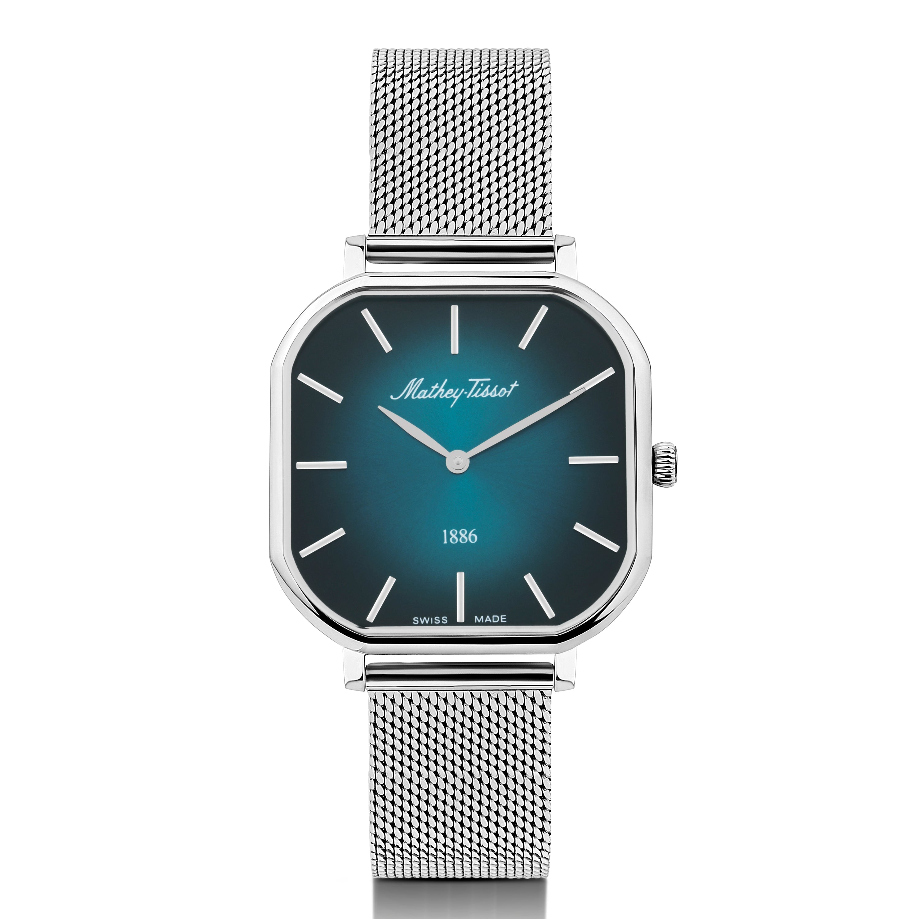 Mathey-Tissot Swiss Made Monsoon Square Quartz Green Dial Ladies Watch - D7917AV