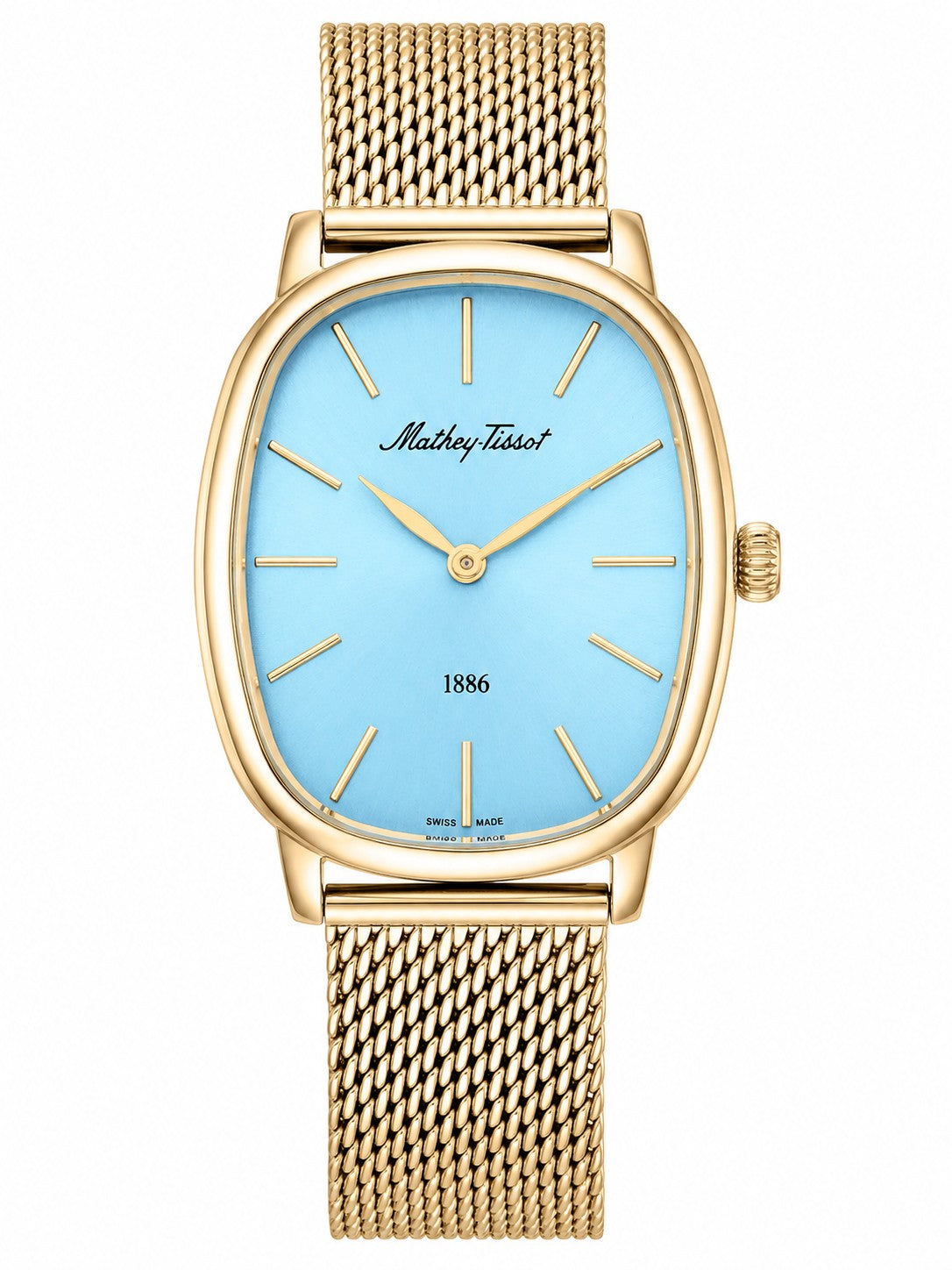 Mathey-Tissot Swiss Made Quartz Blue Dial Analog Watch - Ladies D7919PSK