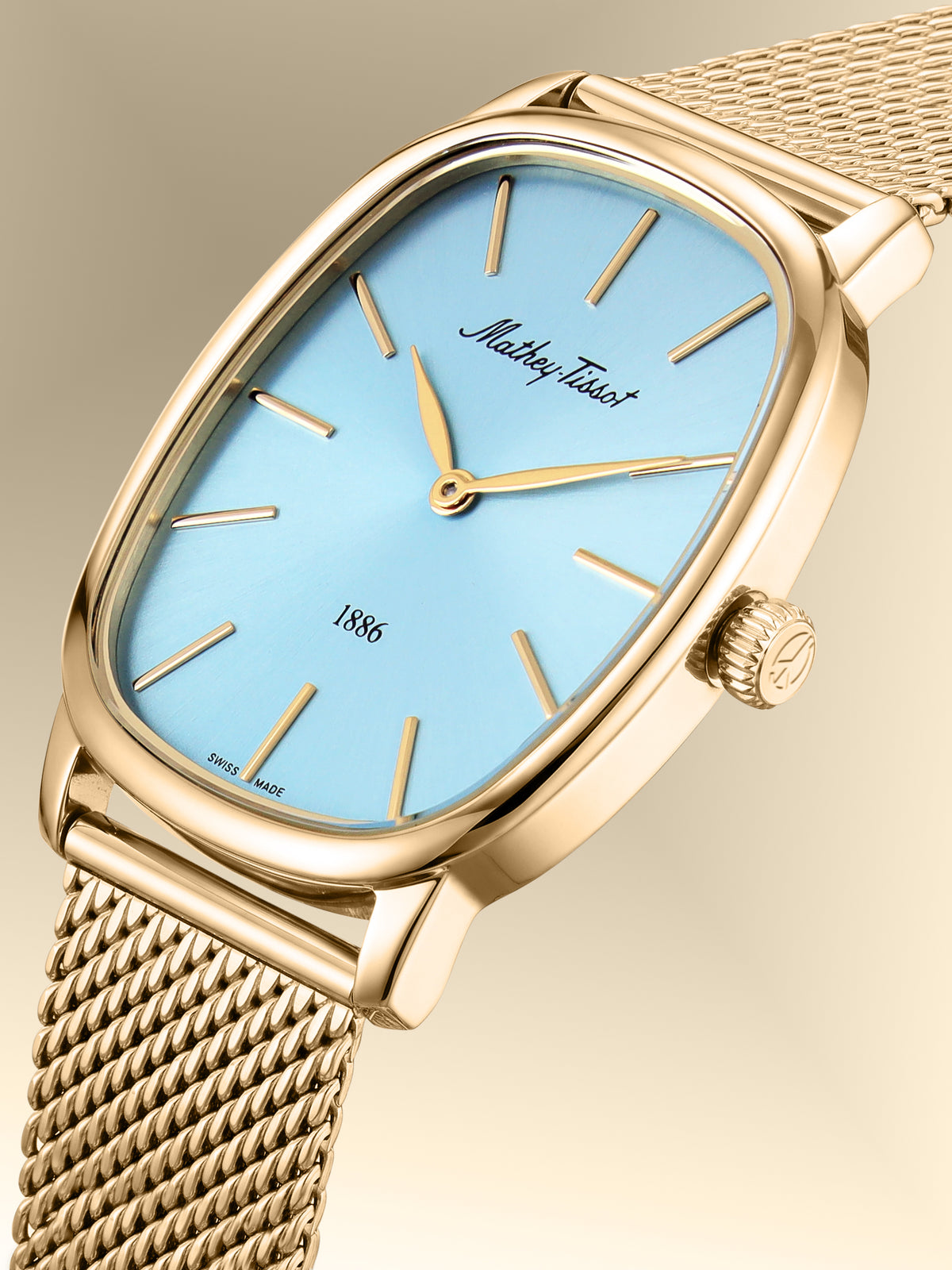 Mathey-Tissot Swiss Made Quartz Blue Dial Analog Watch - Ladies D7919PSK