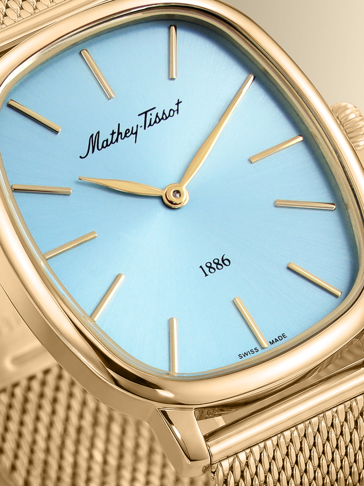 Mathey-Tissot Swiss Made Quartz Blue Dial Analog Watch - Ladies D7919PSK