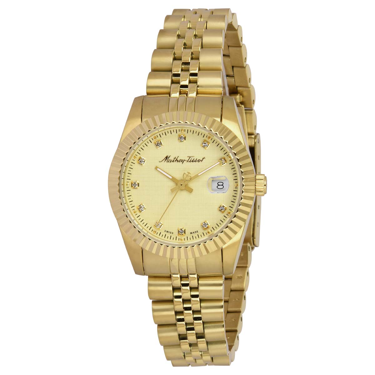 Mathey-Tissot Swiss Made Analog 30 MM Gold Dial Mens Watch-D810PDI