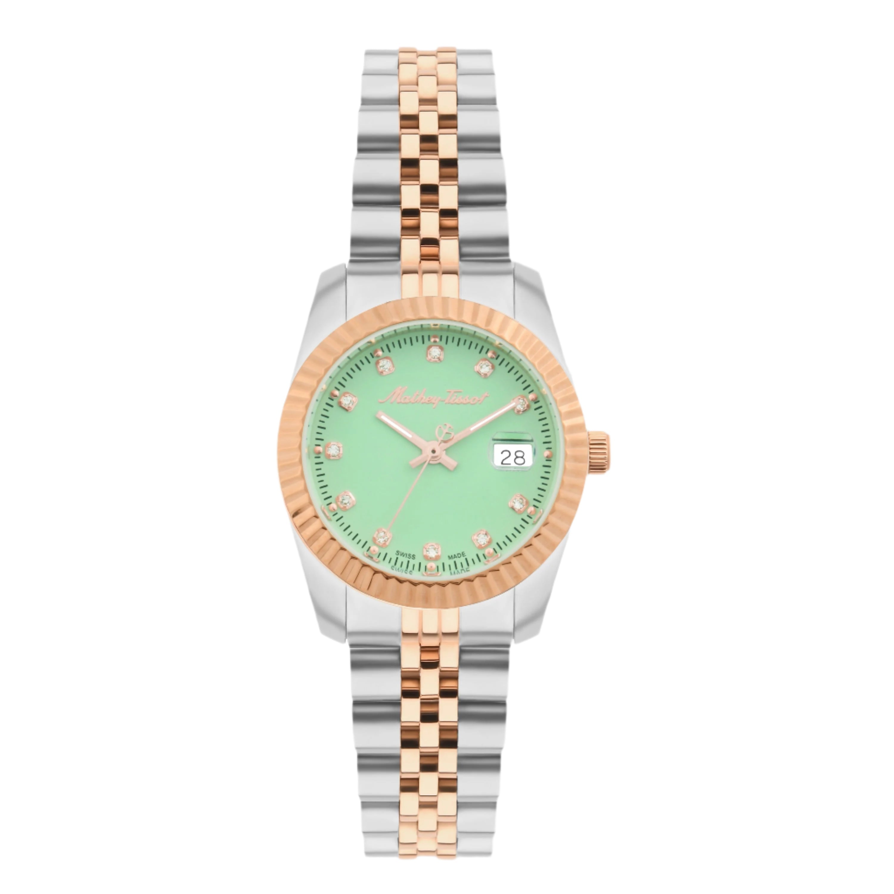Mathey-Tissot Swiss Made Quartz Green Dial Ladies Watch - D810RV