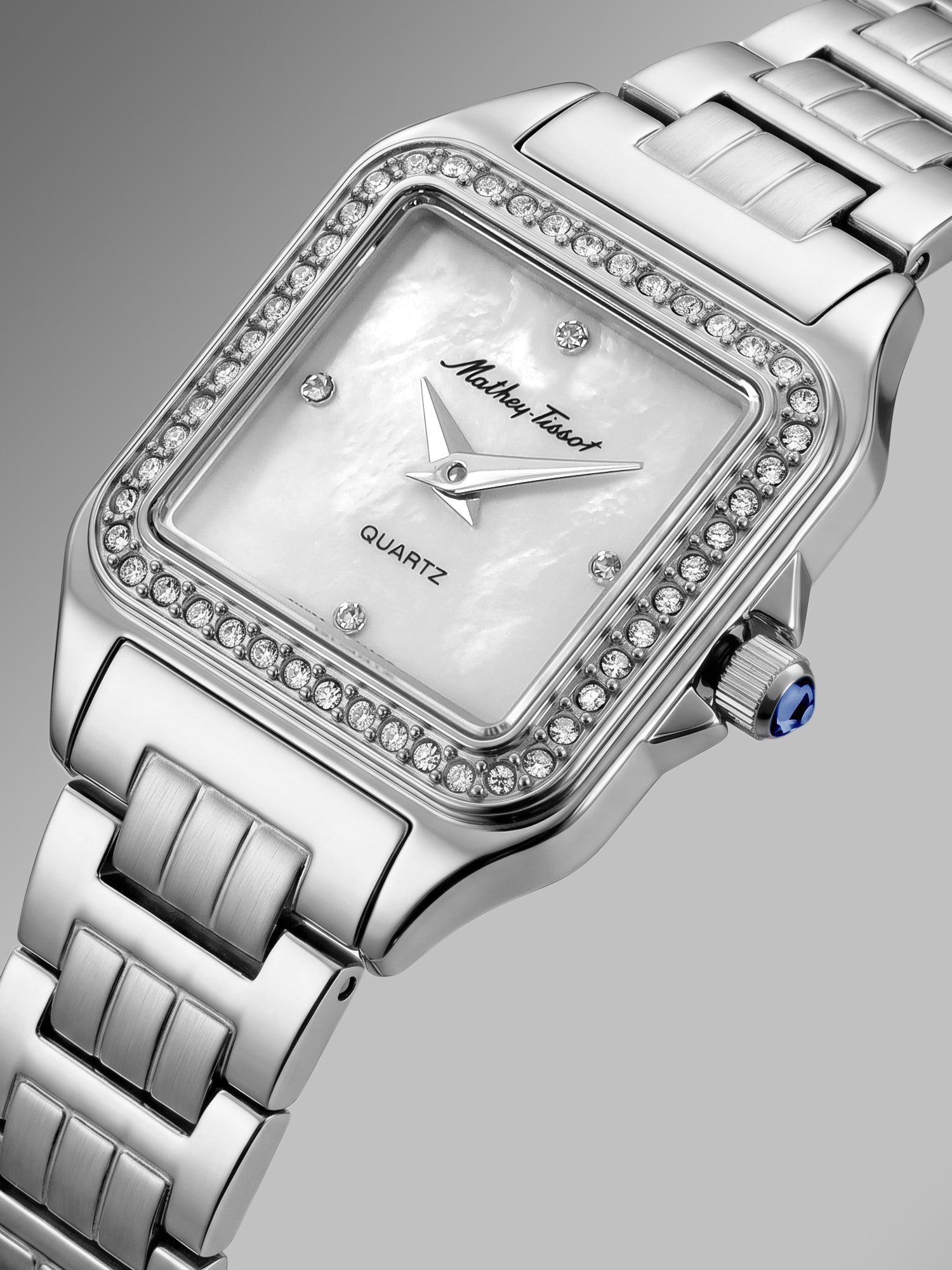 Mathey-Tissot Swiss Made Quartz White Mother of Pearl Dial Analog Watch - Ladies D971AQI