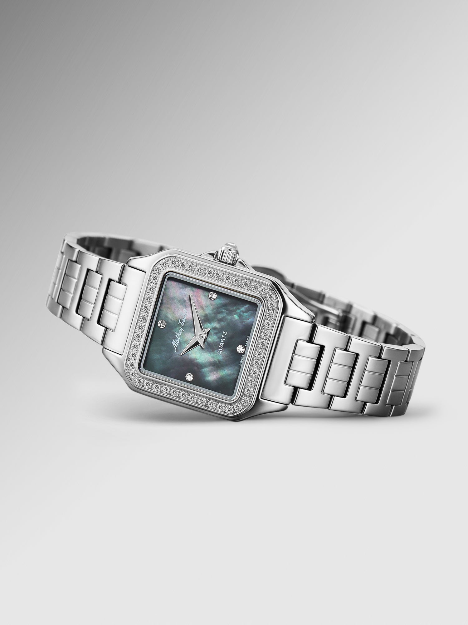 Mathey-Tissot Swiss Made Quartz Black Mother of Pearl Dial Analog Watch - Ladies D971AQN