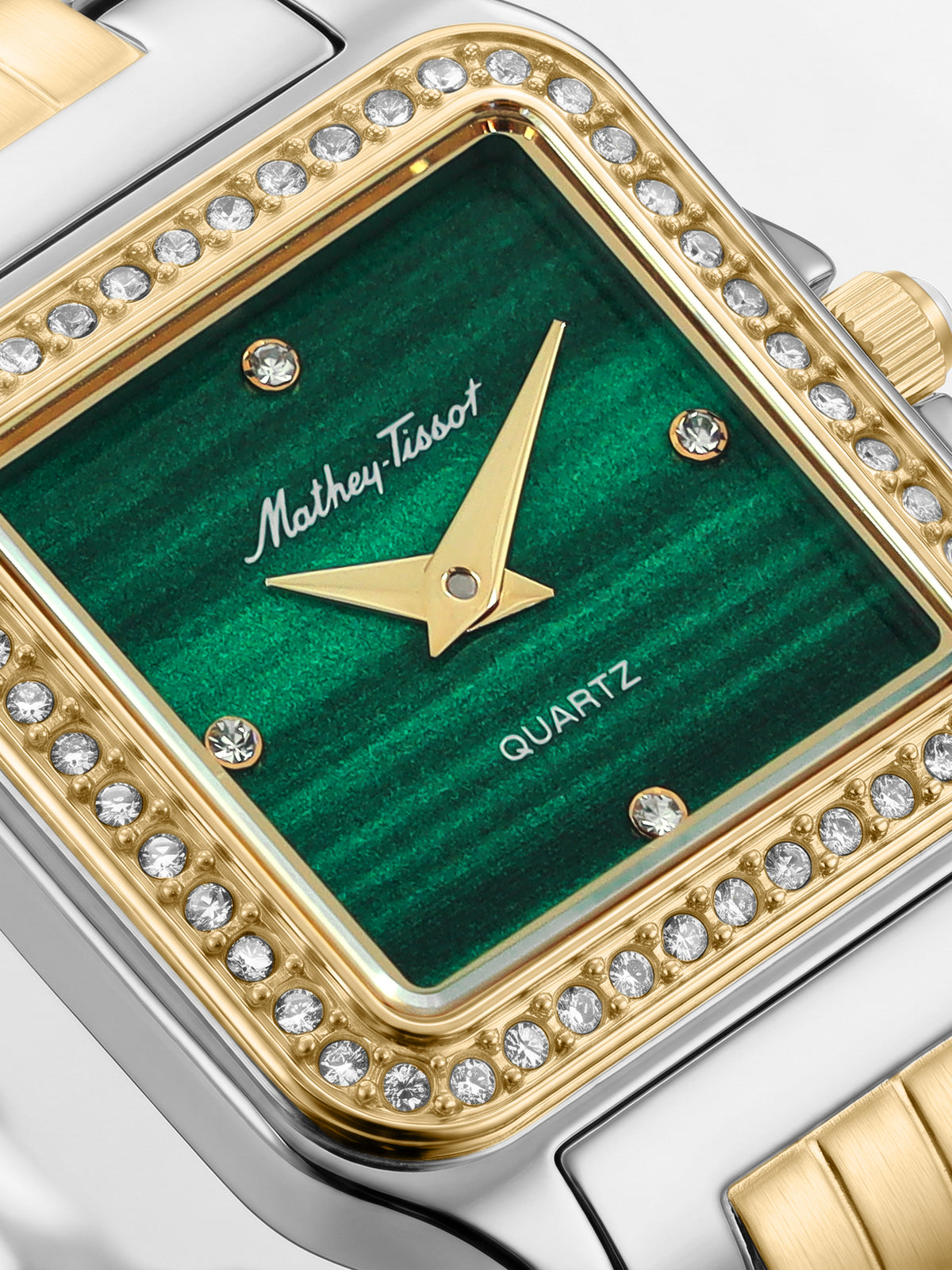 Mathey-Tissot Swiss Made Quartz Green Dial Analog Watch - Ladies D971BQYV