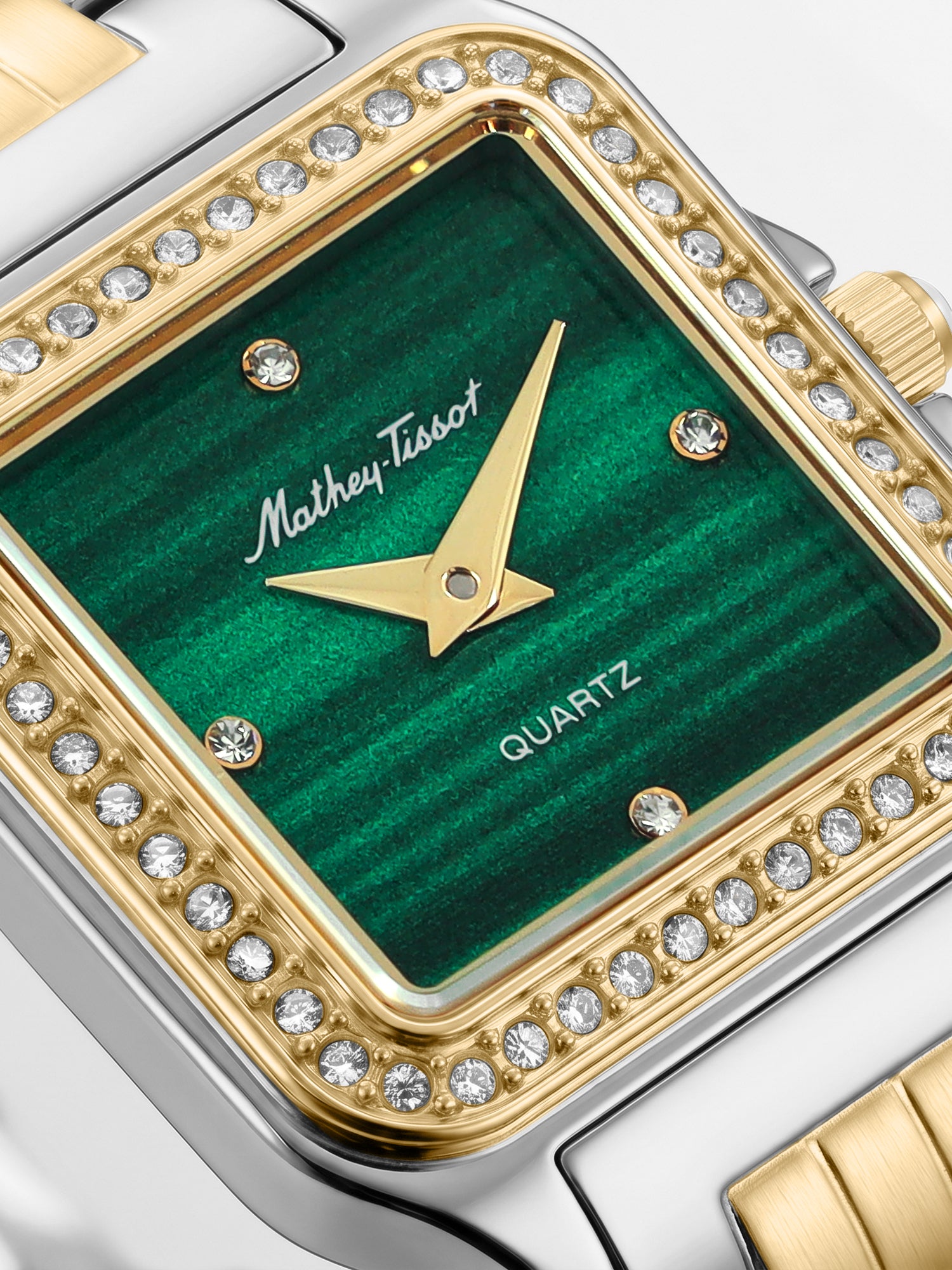 Mathey-Tissot Swiss Made Quartz Green Dial Analog Watch - Ladies D971BQYV