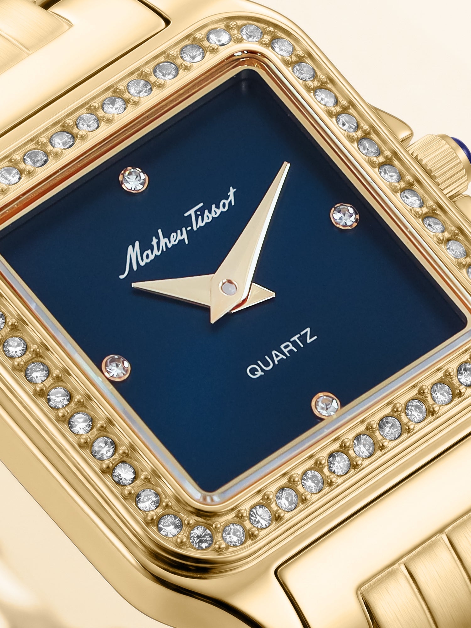 Mathey-Tissot Swiss Made Quartz Blue Dial Analog Watch - Ladies D971PQYBU