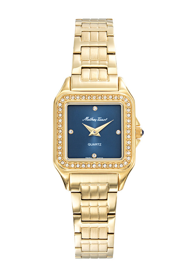 Mathey-Tissot Swiss Made Quartz Blue Dial Analog Watch - Ladies D971PQYBU
