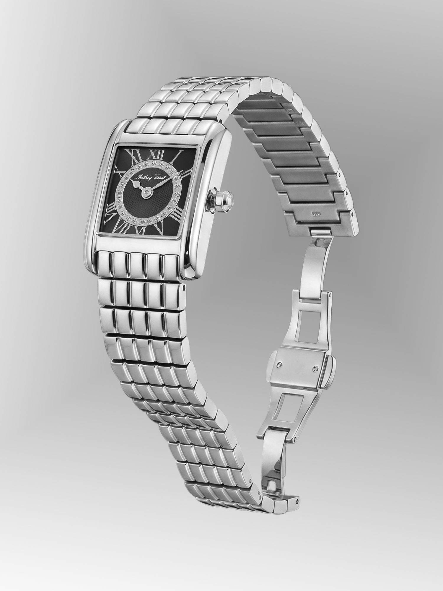 Mathey-Tissot Swiss Made Quartz Black Dial Analog Watch - Ladies D972AN