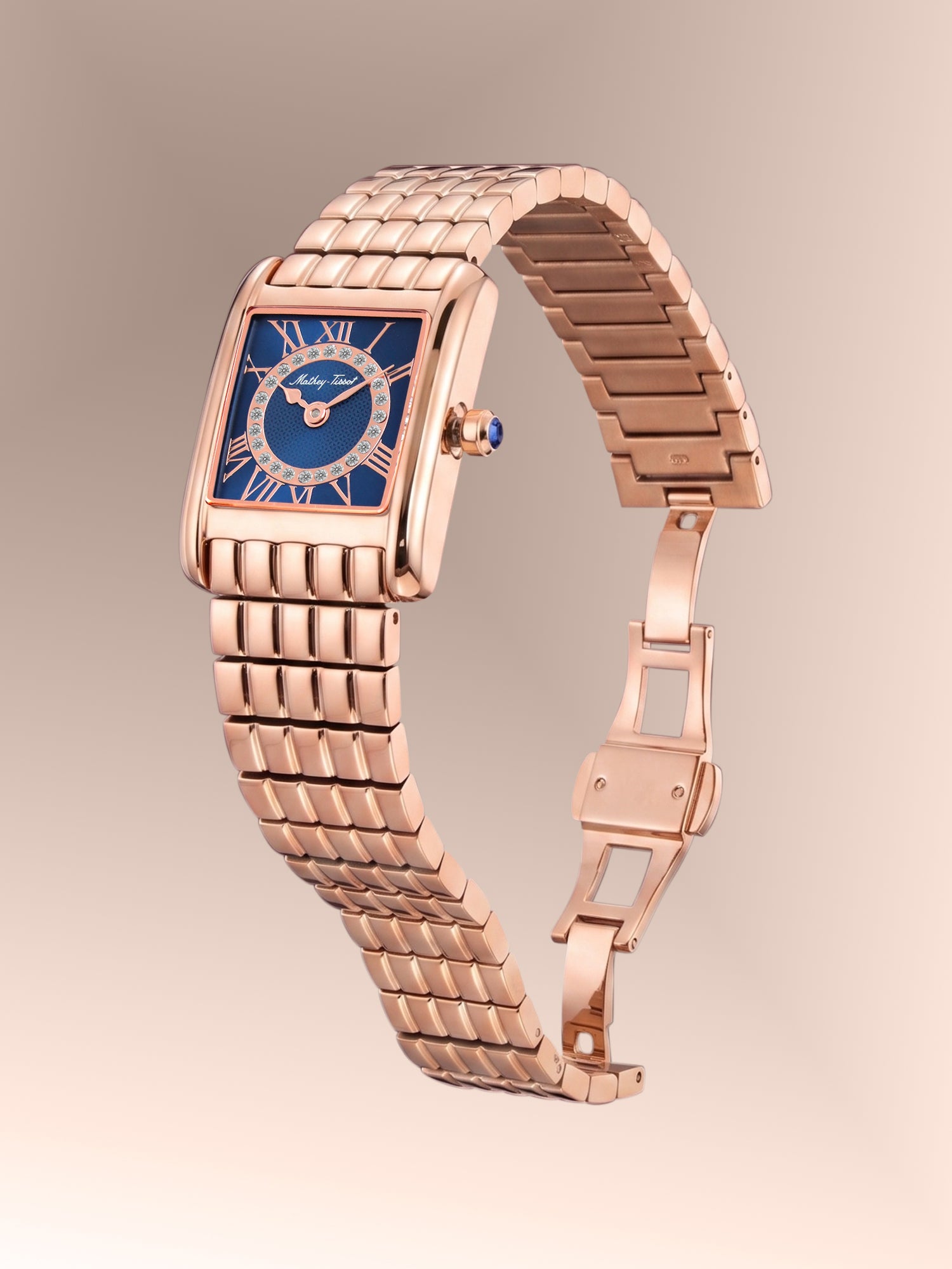 Mathey-Tissot Swiss Made Quartz Blue Dial Analog Watch - Ladies D972PRBU