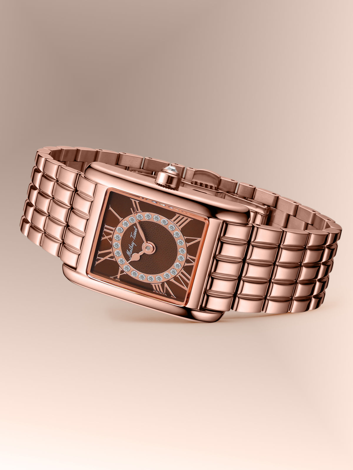 Mathey-Tissot Swiss Made Quartz Brown Dial Analog Watch - Ladies D972PRM